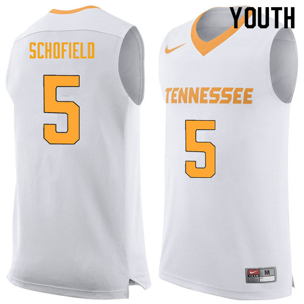 Youth #5 Admiral Schofield Tennessee Volunteers College Basketball Jerseys Sale-White
